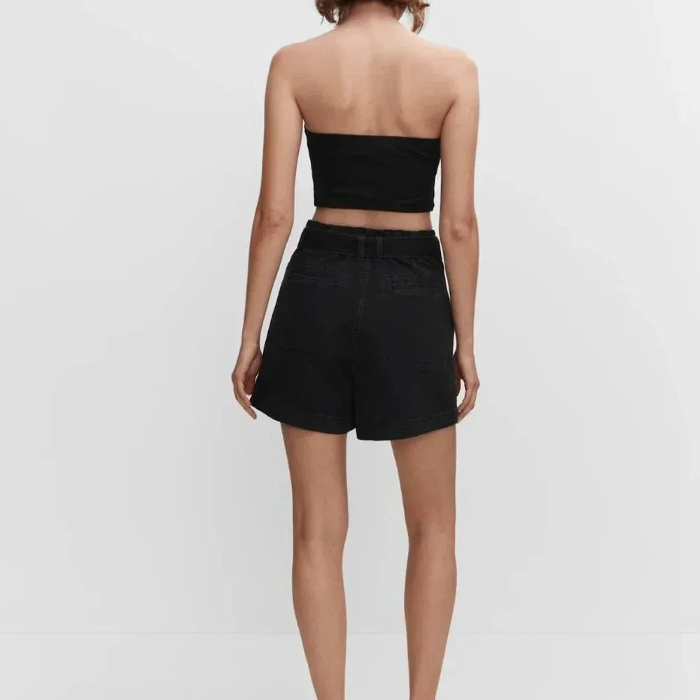 Mango Paperbag Shorts with Belt NWT - Picture 4 of 10